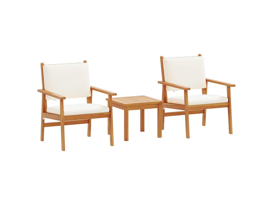 Maison Exclusive - Conjunto De Sofá De Jardim 3 Pcs Branco Creme