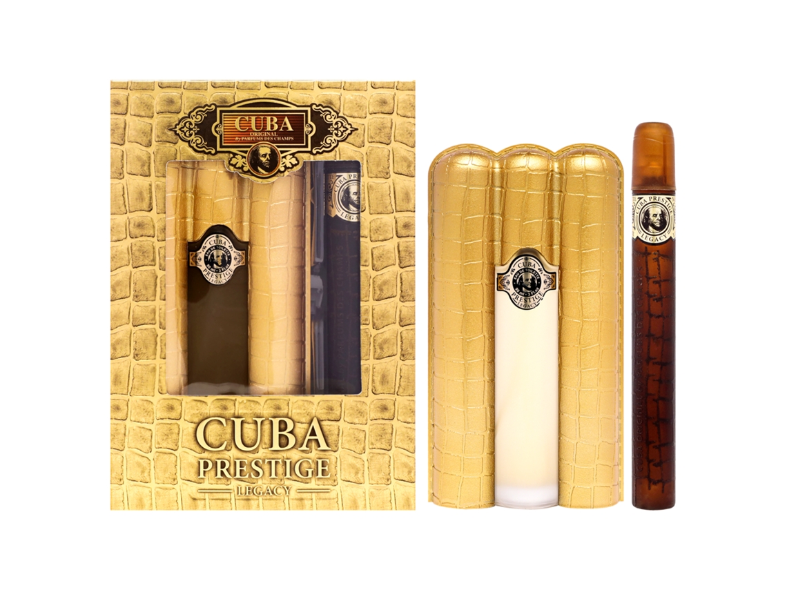 CUBA Prestige Legacy da CUBA for Men - conjunto de 2 unidades para presente spray EDT de 3 onças, spray EDT de 1,17 onças