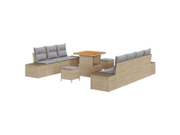 Maison Exclusive - Conjunto De Sofá De Jardim 10 Pcs Bege Rattan Sintético