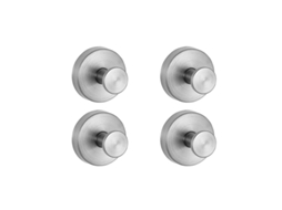 Conjunto de 4 Ganchos Parede com Ventosa, Cor Prata BRILVIBERA