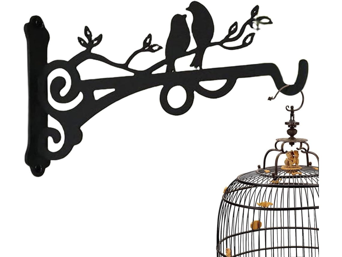 Ganchos de Parede em Metal Preto Ganchos de Fixação para Suportes de Plantas, Vasos Suspensos, Lanternas, Pássaros e CHABERLU