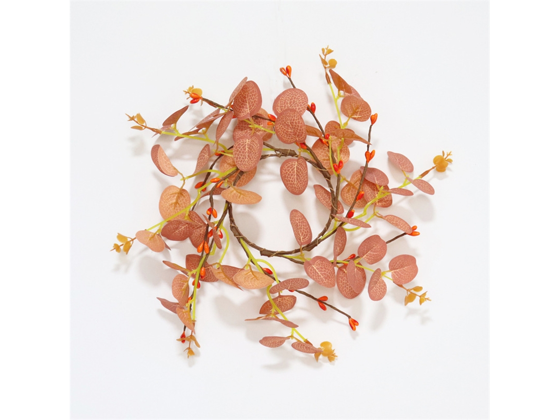 Conjunto de 2 Coroas de Flores com Suportes para Velas, Eucalipto Artificial. AQUAFORGE