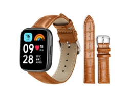 Bracelete para Redmi Watch 3 Active / Lite em couro com fivela de pino e textura de bambu marrom claro XIAOMOYU (20mm)
