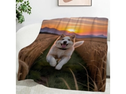 Manta Campo de Trigo para Cães Trenó Flanela Multifuncional Macia e Aconchegante 180x200 Cm Cochilo no Escritó