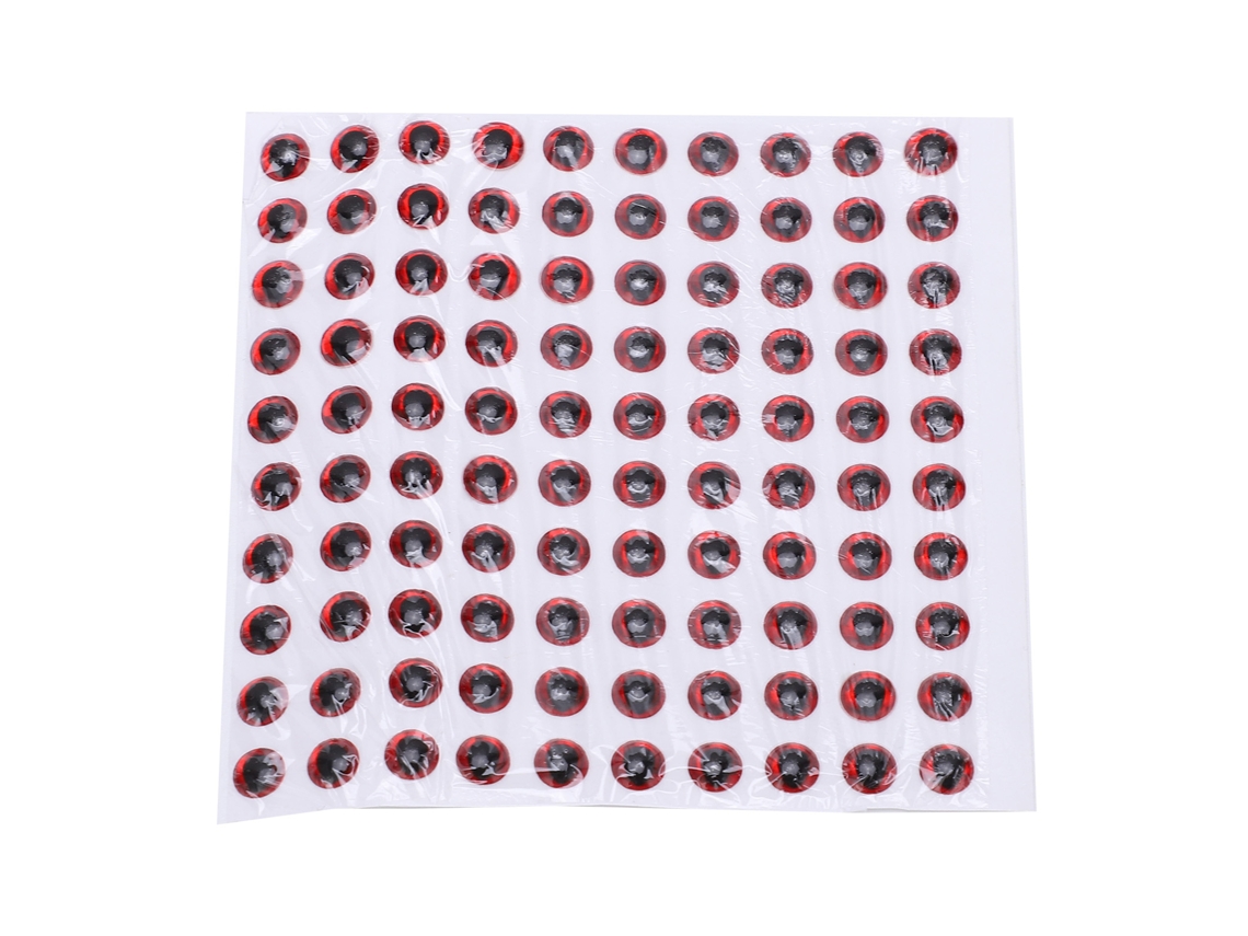 Olhos de Peixe 5mm 3d Macios Diy 100 Unidades Vermelhos