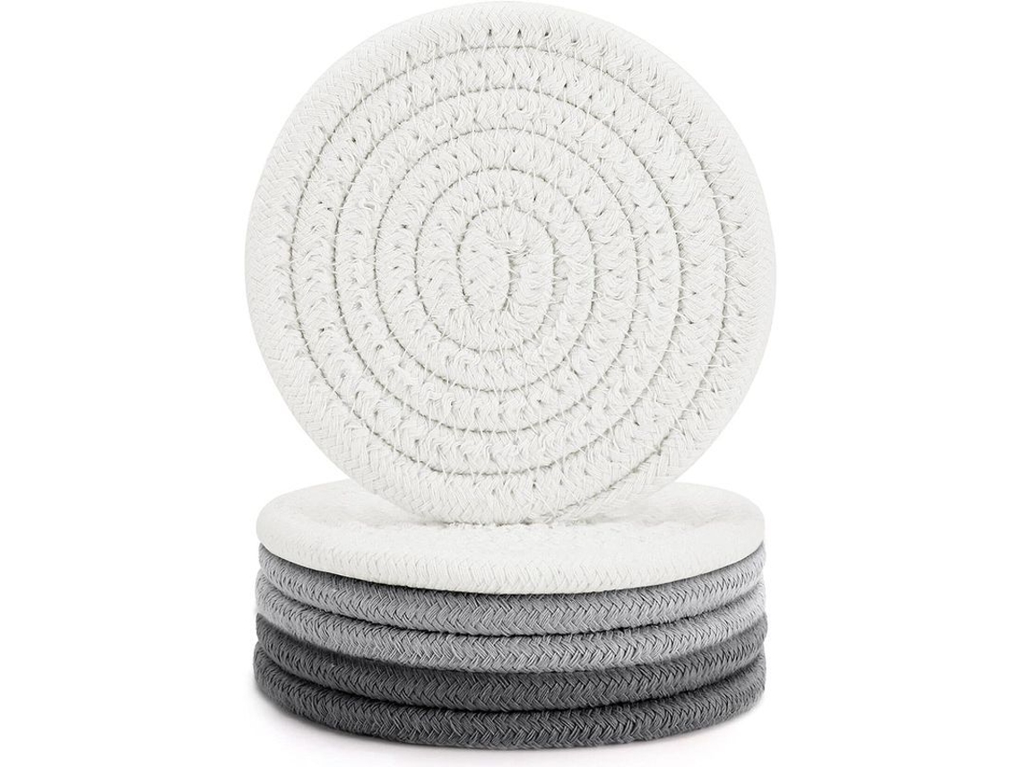 2026 6 Peças de Posavasos de Crochê Feitos À Mão Absorventes e Resistentes Ao Calor de Algodão 100% 11cm Presente Ideal