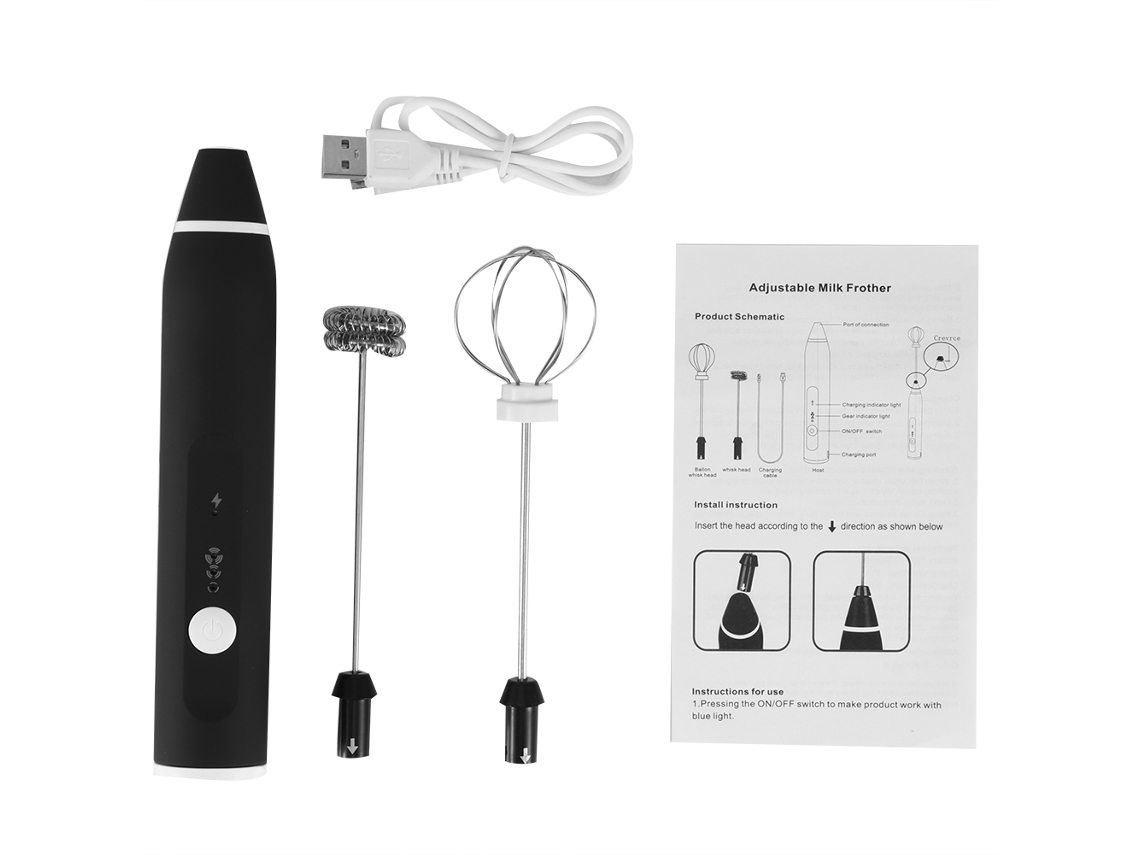 Espumador Elétrico de Leite, 3 Velocidades, para Café, Ovos AQUAFORGE
