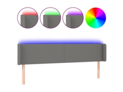 Led Headboard, Led Headboards Vidaxl Cinzeto Tecido (163 X 16 X 78/88 Cm)