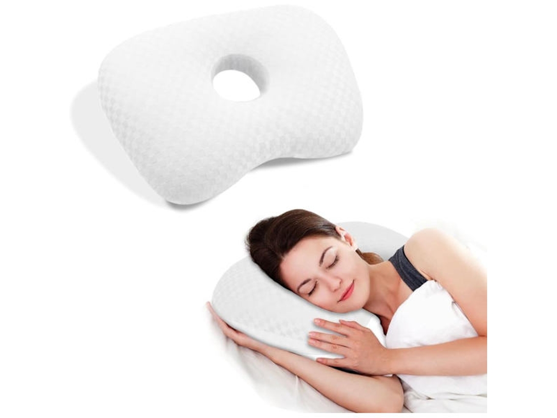 Almofada para Ouvido Branca, Almofada Lateral Ergonômica Que Não Pressiona as Orelhas, Alivia Dores e Feridas de Ouvido AQUAFORGE