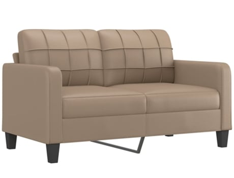 Sofá De 2 Lugares 140 cm Couro Artificial Cor Cappuccino VIDAXL