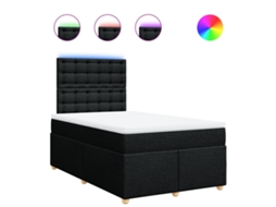 Cama Boxspring com Colchão 120x190 Cm Tecido Preto MAISON EXCLUSIVE