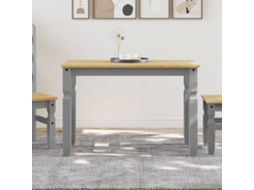 Vidaxl Mesa De Jantar Corona 112x60x75 Cm Madeira Pinho Maciça Cinza
