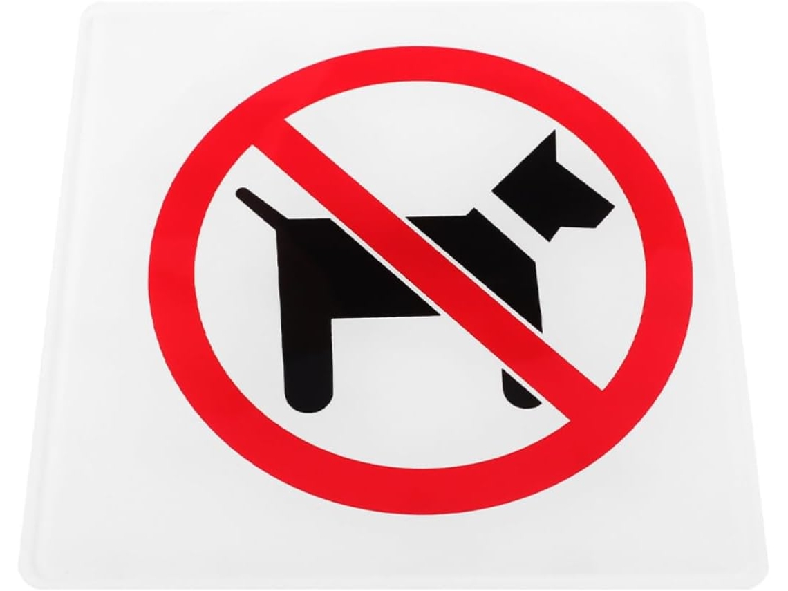 Placa De Acrílico Para Interiores Mobestech Proibida A Entrada Cães, Fácil Instalação, Adequada Para Lojas E Escritórios