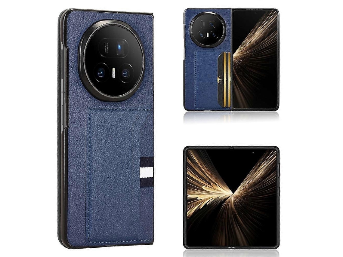 Capa Para Honor Magic V5 5g Com Porta-cartão, Textura De Lichia, Em Couro Pu Pc, Perfeita