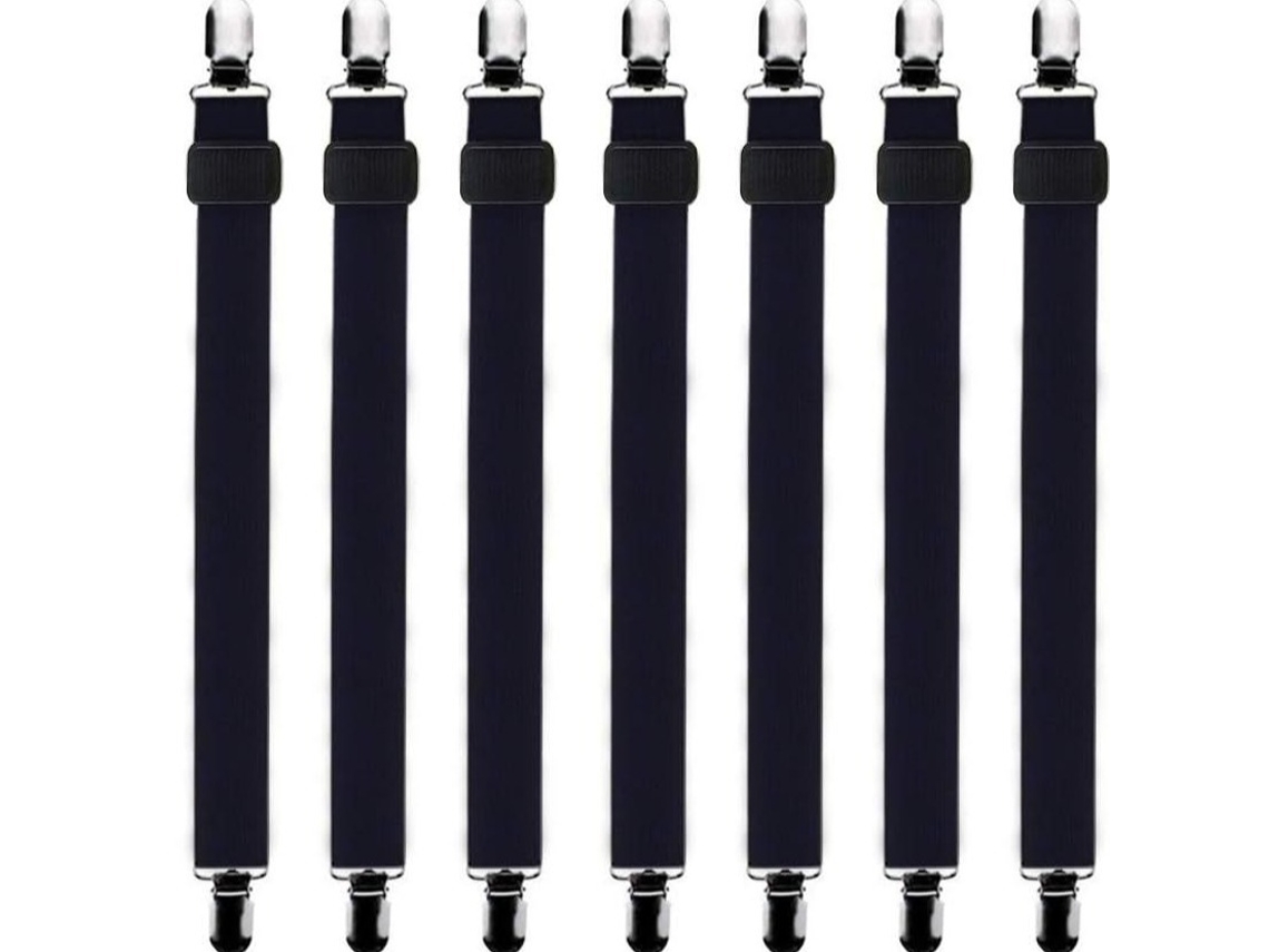 Conjunto De 8 Prendedores De Lençol Ajustáveis, Com Clipe De Metal, Porta Lençol, Adequado Para Lençóis E Protetores De Colchão. Aquaforge