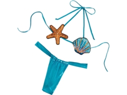 Maiô Feminino de Cintura Baixa, Sem Costas, Duas Peças, Estampa de Estrela do Mar SFUSHOS