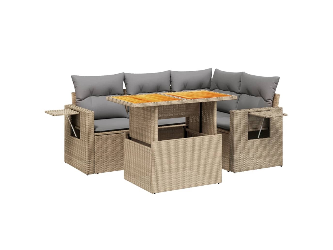 Garden Sofa Set, Garden Sofa Sets Vidaxl Bege Rattan / Vime (n/a)