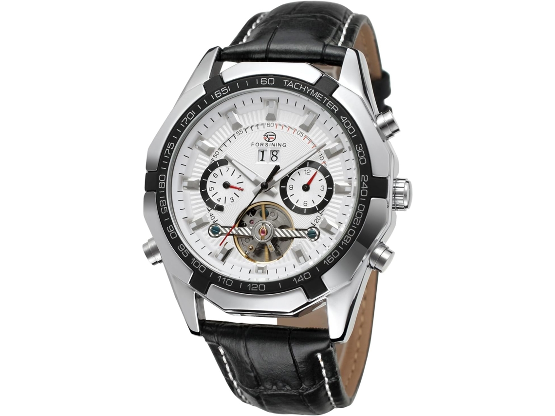 Lurelia Relógio Mecânico Masculino, Automático, Data/calendário, Turbilhão, Aço Inoxidável, Couro
