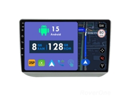 Auto Rádio Carro Bluetooth Autoradio 8GB RAM 128G ROM CarPlay Navegação GPS Ecrã Táctil RoverOne para Skoda Fabia 2 2007-2014  