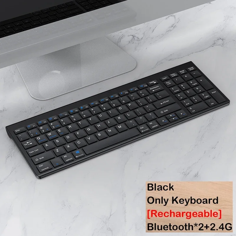 Teclado Bluetooth 5.0 e 2.4g para Pc, Android, Ios e Windows. MDUG (coreano e Inglês, Apenas na Cor Preta)