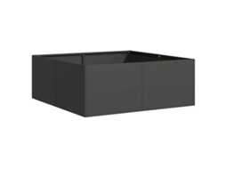 vidaXL Vaso/floreira 80x80x30 cm aço preto