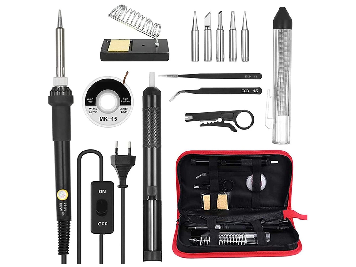 Kit de Solda 14 em 1 Meterk 60W com Acessórios