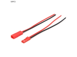 50 Pares Fio Conector 2 Pinos Cobre Chapeado Silicone Vermelho 22awg Jumper Para Rc