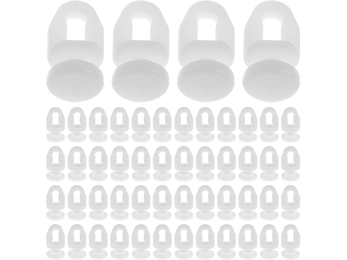 Gadpiparty Conjunto De 100 Peças Contas Deslizantes Plástico Branco Para Proteção Reforçada Trilhos Cortinas Janelas