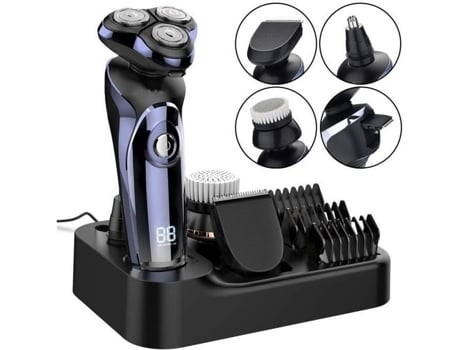 Razor Elétrico Masculino 4d Flutuante, Máquinas De Barbear Com Cabeças Rotativas Sem Fio, Ipx7 À Prova Dágua, Tela Lcd, Carregamento Usb, Tecnologia