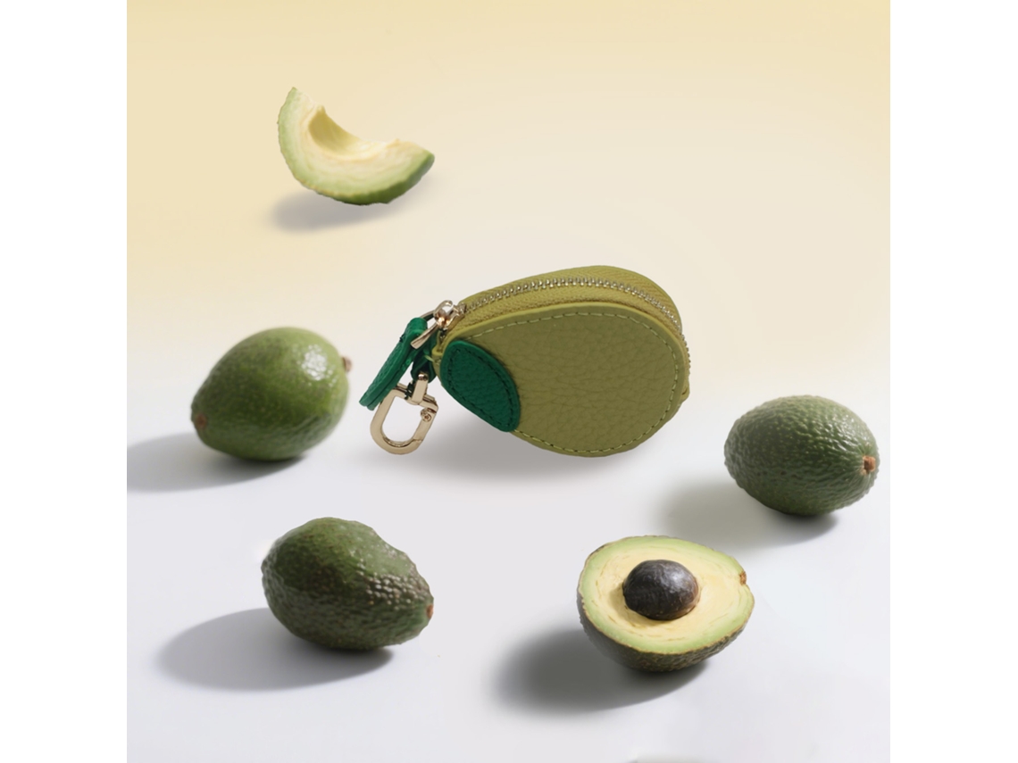 Porta moedas fruta abacate, 6x2,5x7,5cm