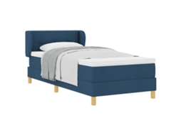 Cama Box com Colchão com Cabeceira Azul 90x190 cm Tecido MAISON EXCLUSIVE