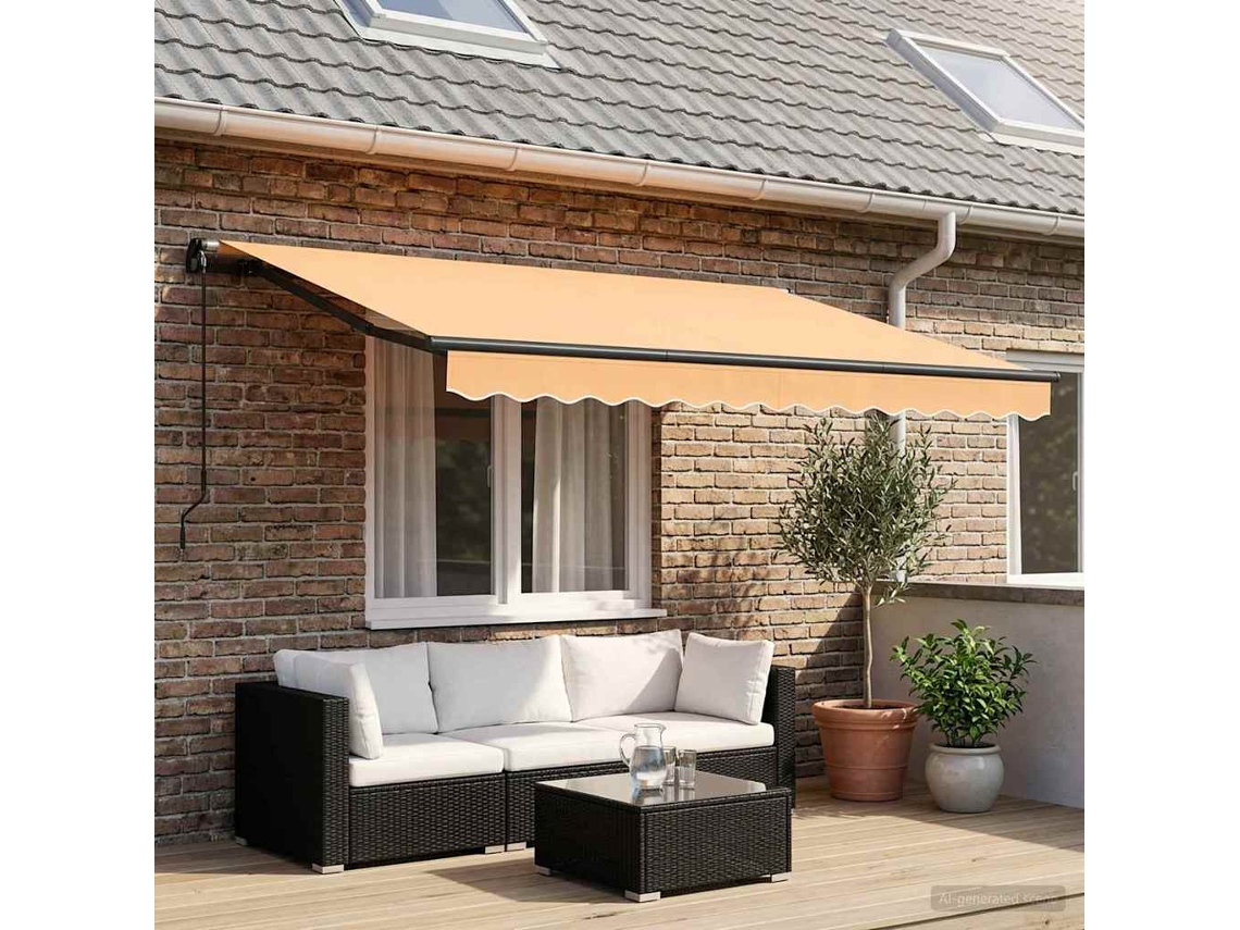 Vidaxl Toldo Retrátil Areia 2,5 X 2 M Tecido