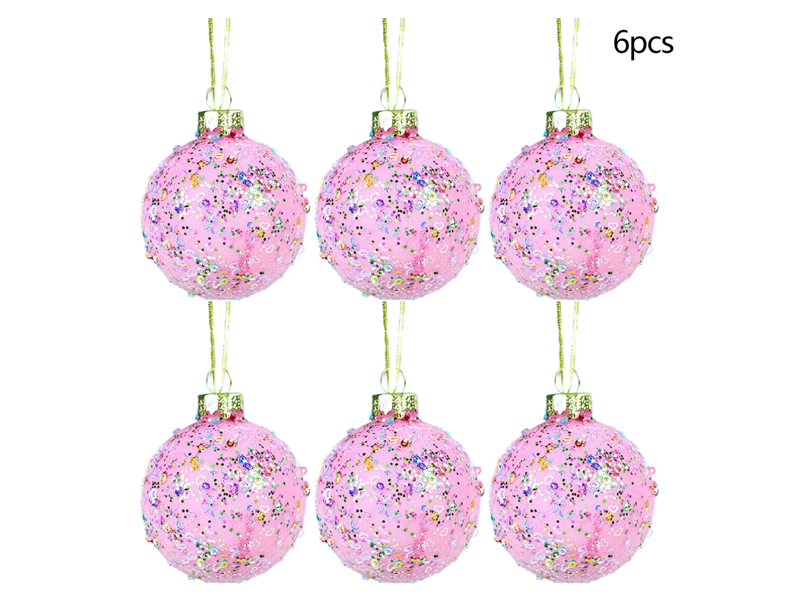 6pcs 6cm Baubles De Vidro De Natal Eoocoo