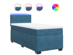 Cama Boxspring com Colchão 90x200 Cm Veludo Azul MAISON EXCLUSIVE