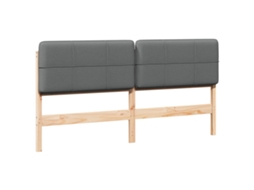 Cabeceira Estofada Marrom e Cinza Claro 200 cm MAISON EXCLUSIVE