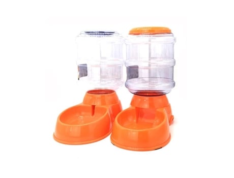 Conjunto de 2 Dispensadores de Comida e Água para Cães e Gatos 3,5L