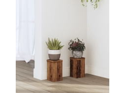 Vidaxl Suportes P/ Plantas 2 Pcs 10x10x18 Cm Derivados De Madeira