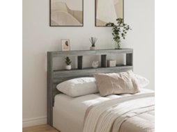 Vidaxl Armário De Cabeceira C/ Luzes Led 140x17x102 Cm Cinzento Sonoma