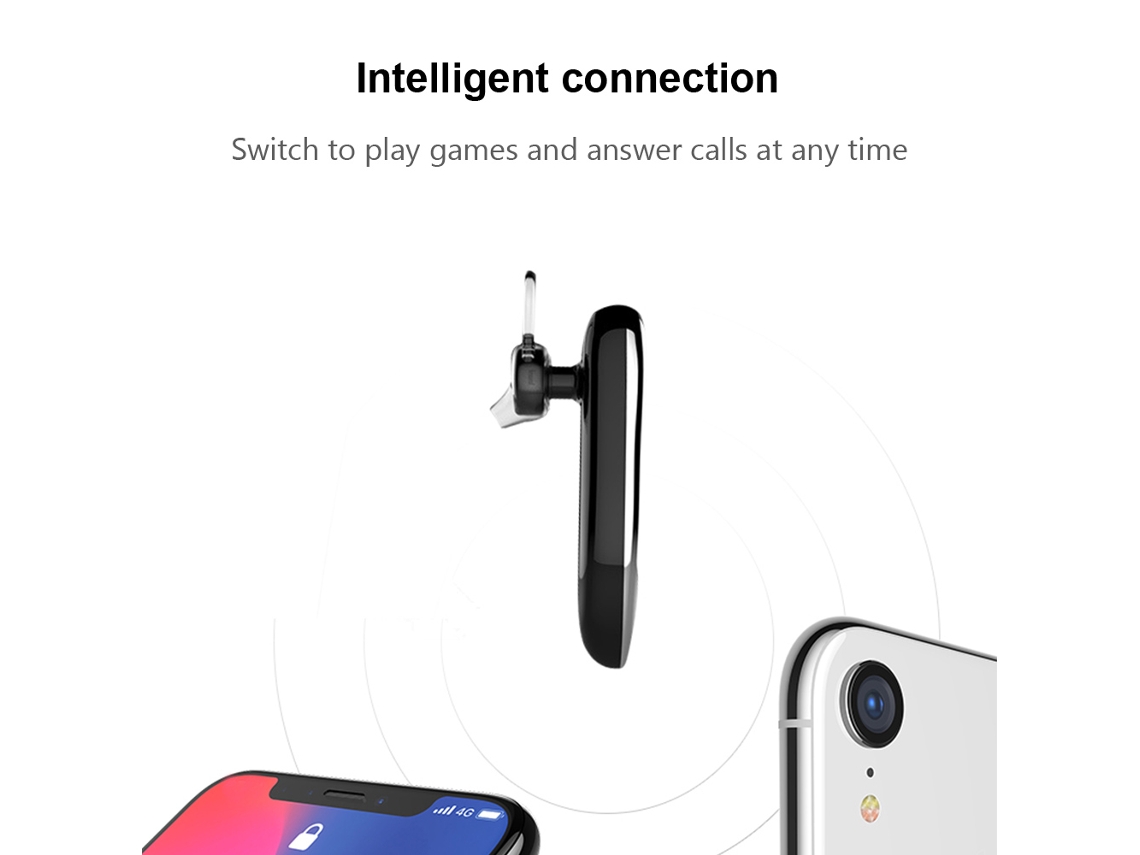 Fones De Ouvido In-ear Sem Fio Bt5.0 Headset Empresarial Com Microfone Handsfree Mini Inteligente