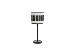 Ivanna Candeeiro de Mesa 1Xe14 Preto/Branco-Madeira Preta 43X17X17 Cm FABRILAMP
