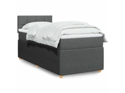 Vidaxl Cama com Molas/colchão 90x200 Cm Tecido Cinzento escuro