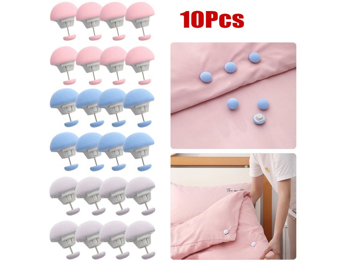 Conjunto De 10 Prendedores De Lençol E Edredom Antiderrapantes De Esponja Com Trava Por Chave, Na Cor Branca Ofertas Imediatas Aquaforge
