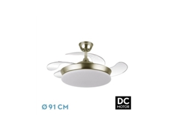 Ventilador De Teto Regulável Dc Trident Mini Com Controle Remoto Cor Couro Fabrilamp (59w 3cct 6980lm)