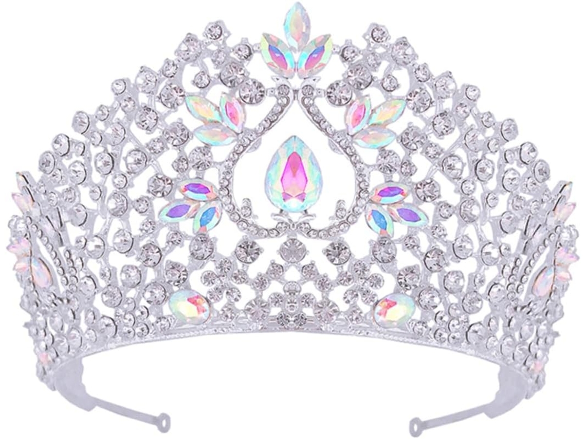 Coroa De 1 Peça Com Cristais, Elegante Tiara Para Noiva, Acessório De Cabelo Delicado.