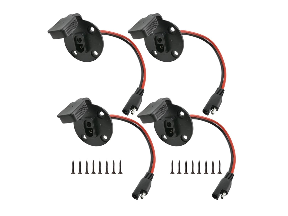 Conector Rápido Sae Com Tampa À Prova D'água E Cabo De Alimentação Solar De 4 Furos.