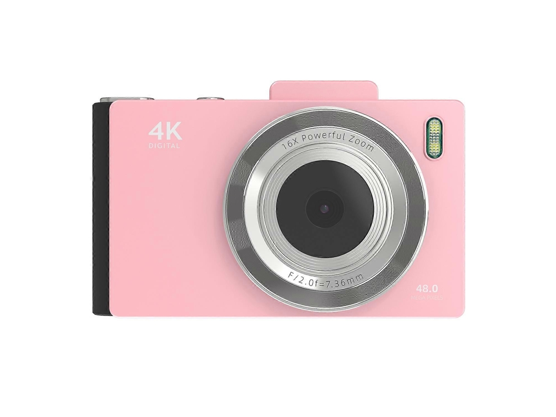 Máquina Fotográfica Digital Compacta Com Ecrã Ips Hd De 2,8 Polegadas, Dupla Lente E Flash Integrado