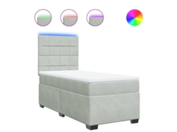 Box Spring Bed, Box Spring Beds Vidaxl Cinzeto Veludo (90 X 190 Cm)
