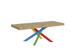 Mesa de Jantar Extensível 90X180/284 Cm Volantis Premium Carvalho Natural Quadro 4/B ITAMOBY