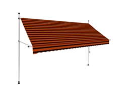 Vidaxl Toldo Retrátil Manual 300 Cm Laranja E Castanho