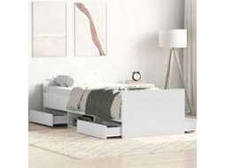 Vidaxl Estrutura De Cama C/ Painéis Cabeceira E Pés 100x200 Cm Branco